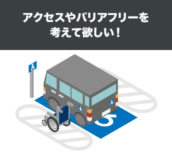 アクセスやバリアフリーを考えて欲しい!